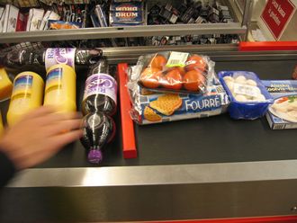 A supermarket checkout